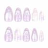imageBABALAL Press on Nails Medium Almond Fake Nails Beach Glue on Nails Blue Pink Flower Acrylic Nails 3D Texture False Nails Summer False Nails 30Pcs Custom Stiletto Handmade Diy Nails for Women GirlsBNH24