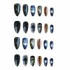 imageBABALAL Press on Nails Medium Almond Fake Nails Beach Glue on Nails Blue Pink Flower Acrylic Nails 3D Texture False Nails Summer False Nails 30Pcs Custom Stiletto Handmade Diy Nails for Women GirlsBNH10