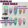 imageBABALAL Press on Nails Medium Almond Fake Nails Beach Glue on Nails Blue Pink Flower Acrylic Nails 3D Texture False Nails Summer False Nails 30Pcs Custom Stiletto Handmade Diy Nails for Women GirlsBNH03
