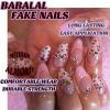 imageBABALAL Press on Nails Medium Almond Fake Nails Beach Glue on Nails Blue Pink Flower Acrylic Nails 3D Texture False Nails Summer False Nails 30Pcs Custom Stiletto Handmade Diy Nails for Women GirlsBNH17