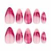 imageBABALAL Press on Nails Medium Almond Fake Nails Beach Glue on Nails Blue Pink Flower Acrylic Nails 3D Texture False Nails Summer False Nails 30Pcs Custom Stiletto Handmade Diy Nails for Women GirlsBNH26