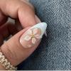 imageBABALAL Press on Nails Medium Almond Fake Nails Beach Glue on Nails Blue Pink Flower Acrylic Nails 3D Texture False Nails Summer False Nails 30Pcs Custom Stiletto Handmade Diy Nails for Women GirlsBNH18