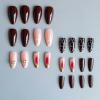 imageBABALAL Press on Nails Medium Almond Fake Nails Beach Glue on Nails Blue Pink Flower Acrylic Nails 3D Texture False Nails Summer False Nails 30Pcs Custom Stiletto Handmade Diy Nails for Women GirlsBNH14