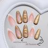 imageBABALAL Press on Nails Medium Almond Fake Nails Beach Glue on Nails Blue Pink Flower Acrylic Nails 3D Texture False Nails Summer False Nails 30Pcs Custom Stiletto Handmade Diy Nails for Women GirlsBNH05