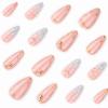 imageBABALAL Press on Nails Medium Almond Fake Nails Beach Glue on Nails Blue Pink Flower Acrylic Nails 3D Texture False Nails Summer False Nails 30Pcs Custom Stiletto Handmade Diy Nails for Women GirlsBNH23