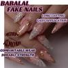 imageBABALAL Press on Nails Medium Almond Fake Nails Beach Glue on Nails Blue Pink Flower Acrylic Nails 3D Texture False Nails Summer False Nails 30Pcs Custom Stiletto Handmade Diy Nails for Women GirlsBNH23