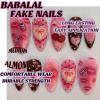imageBABALAL Press on Nails Medium Almond Fake Nails Beach Glue on Nails Blue Pink Flower Acrylic Nails 3D Texture False Nails Summer False Nails 30Pcs Custom Stiletto Handmade Diy Nails for Women GirlsBNH08