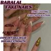 imageBABALAL Press on Nails Medium Almond Fake Nails Beach Glue on Nails Blue Pink Flower Acrylic Nails 3D Texture False Nails Summer False Nails 30Pcs Custom Stiletto Handmade Diy Nails for Women GirlsBNH05