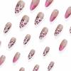 imageBABALAL Press on Nails Medium Almond Fake Nails Beach Glue on Nails Blue Pink Flower Acrylic Nails 3D Texture False Nails Summer False Nails 30Pcs Custom Stiletto Handmade Diy Nails for Women GirlsBNH17