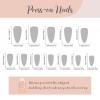 imageBABALAL Press on Nails Medium Almond Fake Nails Beach Glue on Nails Blue Pink Flower Acrylic Nails 3D Texture False Nails Summer False Nails 30Pcs Custom Stiletto Handmade Diy Nails for Women GirlsBNH12