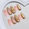 imageBABALAL Press on Nails Medium Almond Fake Nails Beach Glue on Nails Blue Pink Flower Acrylic Nails 3D Texture False Nails Summer False Nails 30Pcs Custom Stiletto Handmade Diy Nails for Women GirlsBNH05