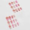 imageBABALAL Press on Nails Medium Almond Fake Nails Beach Glue on Nails Blue Pink Flower Acrylic Nails 3D Texture False Nails Summer False Nails 30Pcs Custom Stiletto Handmade Diy Nails for Women GirlsBNH07