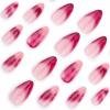imageBABALAL Press on Nails Medium Almond Fake Nails Beach Glue on Nails Blue Pink Flower Acrylic Nails 3D Texture False Nails Summer False Nails 30Pcs Custom Stiletto Handmade Diy Nails for Women GirlsBNH26