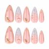 imageBABALAL Press on Nails Medium Almond Fake Nails Beach Glue on Nails Blue Pink Flower Acrylic Nails 3D Texture False Nails Summer False Nails 30Pcs Custom Stiletto Handmade Diy Nails for Women GirlsBNH23