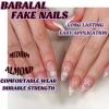 imageBABALAL Press on Nails Medium Almond Fake Nails Blue Glue on Nails Floral Spring Acrylic nails 24pcs Stiletto False Nails Glossy Manicure Stick on Nails Supplies Art Nails for Women and GirlsANY121