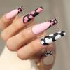 imageBABALAL Press on Nails Medium Almond Fake Nails Blue Glue on Nails Floral Spring Acrylic nails 24pcs Stiletto False Nails Glossy Manicure Stick on Nails Supplies Art Nails for Women and GirlsANY123