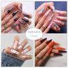 imageBABALAL Press on Nails Medium Almond Fake Nails Blue Glue on Nails Floral Spring Acrylic nails 24pcs Stiletto False Nails Glossy Manicure Stick on Nails Supplies Art Nails for Women and GirlsANY123
