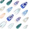 imageBABALAL Press on Nails Medium Almond Fake Nails Blue Glue on Nails Floral Spring Acrylic nails 24pcs Stiletto False Nails Glossy Manicure Stick on Nails Supplies Art Nails for Women and GirlsANY109