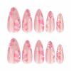 imageBABALAL Press on Nails Medium Almond Fake Nails Blue Glue on Nails Floral Spring Acrylic nails 24pcs Stiletto False Nails Glossy Manicure Stick on Nails Supplies Art Nails for Women and GirlsANY115