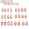 imageBABALAL Press on Nails Medium Almond Fake Nails Blue Glue on Nails Floral Spring Acrylic nails 24pcs Stiletto False Nails Glossy Manicure Stick on Nails Supplies Art Nails for Women and GirlsANY121