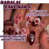 imageBABALAL Press on Nails Medium Almond Fake Nails Blue Glue on Nails Floral Spring Acrylic nails 24pcs Stiletto False Nails Glossy Manicure Stick on Nails Supplies Art Nails for Women and GirlsANY101y2k