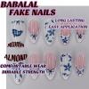 imageBABALAL Press on Nails Medium Almond Fake Nails Blue Glue on Nails Floral Spring Acrylic nails 24pcs Stiletto False Nails Glossy Manicure Stick on Nails Supplies Art Nails for Women and GirlsANY112