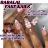 imageBABALAL Press on Nails Medium Almond Fake Nails Blue Glue on Nails Floral Spring Acrylic nails 24pcs Stiletto False Nails Glossy Manicure Stick on Nails Supplies Art Nails for Women and GirlsANY110