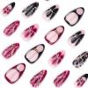 imageBABALAL Press on Nails Medium Almond Fake Nails Blue Glue on Nails Floral Spring Acrylic nails 24pcs Stiletto False Nails Glossy Manicure Stick on Nails Supplies Art Nails for Women and GirlsANY116