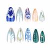 imageBABALAL Press on Nails Medium Almond Fake Nails Blue Glue on Nails Floral Spring Acrylic nails 24pcs Stiletto False Nails Glossy Manicure Stick on Nails Supplies Art Nails for Women and GirlsANY109
