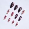 imageBABALAL Press on Nails Medium Almond Fake Nails Blue Glue on Nails Floral Spring Acrylic nails 24pcs Stiletto False Nails Glossy Manicure Stick on Nails Supplies Art Nails for Women and GirlsANY101y2k