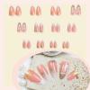 imageBABALAL Press on Nails Medium Almond Fake Nails Blue Glue on Nails Floral Spring Acrylic nails 24pcs Stiletto False Nails Glossy Manicure Stick on Nails Supplies Art Nails for Women and GirlsANY105