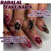 imageBABALAL Press on Nails Medium Almond Fake Nails Blue Glue on Nails Floral Spring Acrylic nails 24pcs Stiletto False Nails Glossy Manicure Stick on Nails Supplies Art Nails for Women and GirlsANY116