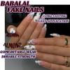 imageBABALAL Press on Nails Medium Almond Fake Nails Blue Glue on Nails Floral Spring Acrylic nails 24pcs Stiletto False Nails Glossy Manicure Stick on Nails Supplies Art Nails for Women and GirlsANY122