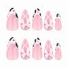 imageBABALAL Press on Nails Medium Almond Fake Nails Blue Glue on Nails Floral Spring Acrylic nails 24pcs Stiletto False Nails Glossy Manicure Stick on Nails Supplies Art Nails for Women and GirlsANY110
