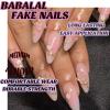 imageBABALAL Press on Nails Medium Almond Fake Nails Blue Glue on Nails Floral Spring Acrylic nails 24pcs Stiletto False Nails Glossy Manicure Stick on Nails Supplies Art Nails for Women and GirlsANY108