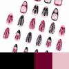 imageBABALAL Press on Nails Medium Almond Fake Nails Blue Glue on Nails Floral Spring Acrylic nails 24pcs Stiletto False Nails Glossy Manicure Stick on Nails Supplies Art Nails for Women and GirlsANY116