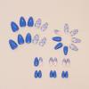 imageBABALAL Press on Nails Medium Almond Fake Nails Blue Glue on Nails Floral Spring Acrylic nails 24pcs Stiletto False Nails Glossy Manicure Stick on Nails Supplies Art Nails for Women and GirlsANY104