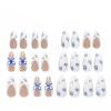 imageBABALAL Press on Nails Medium Almond Fake Nails Blue Glue on Nails Floral Spring Acrylic nails 24pcs Stiletto False Nails Glossy Manicure Stick on Nails Supplies Art Nails for Women and GirlsANY122