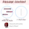 imageBABALAL Press on Nails Medium Almond Fake Nails Blue Glue on Nails Floral Spring Acrylic nails 24pcs Stiletto False Nails Glossy Manicure Stick on Nails Supplies Art Nails for Women and GirlsANY116