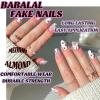 imageBABALAL Press on Nails Medium Almond Fake Nails Blue Glue on Nails Floral Spring Acrylic nails 24pcs Stiletto False Nails Glossy Manicure Stick on Nails Supplies Art Nails for Women and GirlsANY118