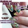 imageBABALAL Press on Nails Medium Almond Fake Nails Pink Yellow French Tip Glue on 3d Texture Orange Lemon Acrylic Nails Cute False Nails Summer Spring Nail Supplies Handmade Stiletto Artificial NailANX11