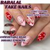 imageBABALAL Press on Nails Medium Almond Fake Nails Pink Yellow French Tip Glue on 3d Texture Orange Lemon Acrylic Nails Cute False Nails Summer Spring Nail Supplies Handmade Stiletto Artificial NailANX16