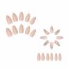 imageBABALAL Press on Nails Medium Almond Fake Nails Pink Yellow French Tip Glue on 3d Texture Orange Lemon Acrylic Nails Cute False Nails Summer Spring Nail Supplies Handmade Stiletto Artificial NailANX14