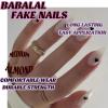 imageBABALAL Press on Nails Medium Almond Fake Nails Pink Yellow French Tip Glue on 3d Texture Orange Lemon Acrylic Nails Cute False Nails Summer Spring Nail Supplies Handmade Stiletto Artificial NailANX19