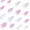 imageBABALAL Press on Nails Medium Almond Fake Nails Pink Yellow French Tip Glue on 3d Texture Orange Lemon Acrylic Nails Cute False Nails Summer Spring Nail Supplies Handmade Stiletto Artificial NailANX01