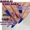 imageBABALAL Press on Nails Medium Almond Fake Nails Pink Yellow French Tip Glue on 3d Texture Orange Lemon Acrylic Nails Cute False Nails Summer Spring Nail Supplies Handmade Stiletto Artificial NailANX17