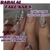 imageBABALAL Press on Nails Medium Almond Fake Nails Pink Yellow French Tip Glue on 3d Texture Orange Lemon Acrylic Nails Cute False Nails Summer Spring Nail Supplies Handmade Stiletto Artificial NailANX01Sliver