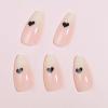 imageBABALAL Press on Nails Medium Almond Fake Nails Pink Yellow French Tip Glue on 3d Texture Orange Lemon Acrylic Nails Cute False Nails Summer Spring Nail Supplies Handmade Stiletto Artificial NailANX19