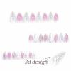 imageBABALAL Press on Nails Medium Almond Fake Nails Pink Yellow French Tip Glue on 3d Texture Orange Lemon Acrylic Nails Cute False Nails Summer Spring Nail Supplies Handmade Stiletto Artificial NailANX01