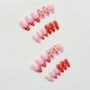 imageBABALAL Press on Nails Medium Almond Fake Nails Pink Yellow French Tip Glue on 3d Texture Orange Lemon Acrylic Nails Cute False Nails Summer Spring Nail Supplies Handmade Stiletto Artificial NailANX16